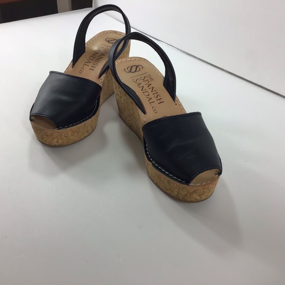 The Spanish Sandal cork leather wedges- AVARCAS - Picture 3 of 14